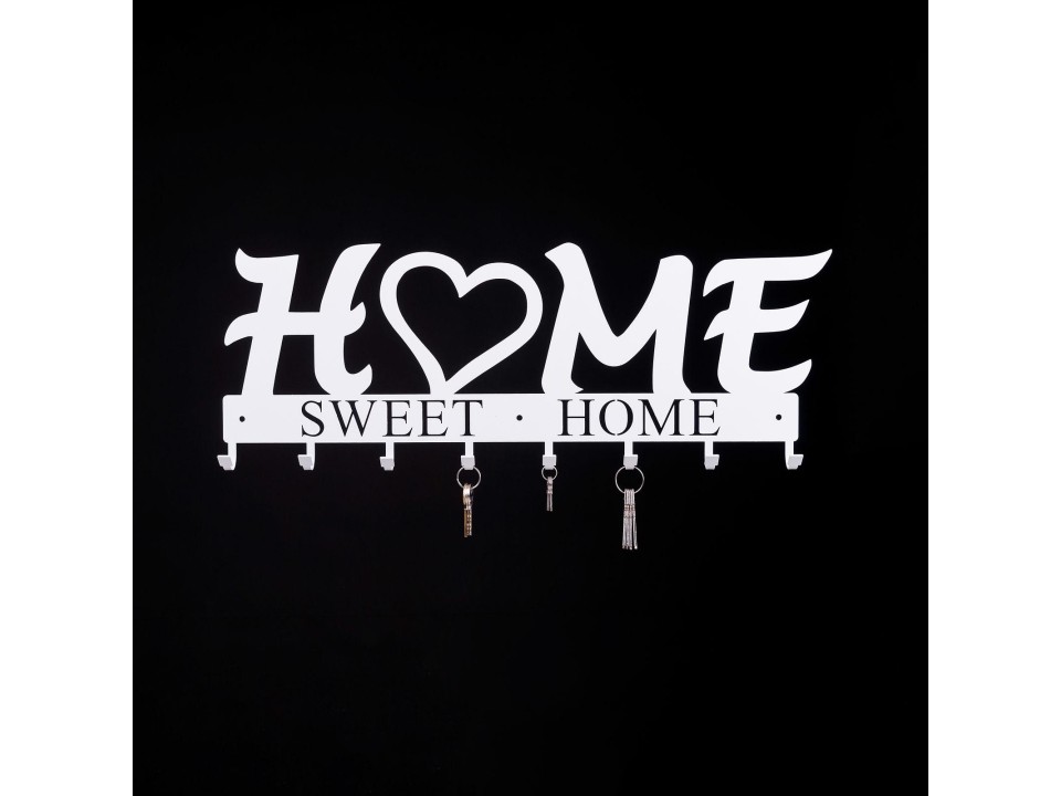 Wieszak ścienny Home Sweet Home biały - Intesi